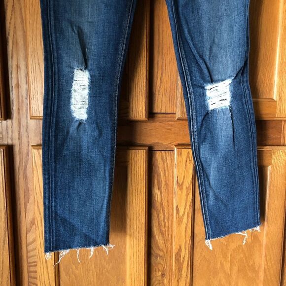 Rag & Bone Intermix Capri Crop Distressed Skinny Jeans Dest Chester Wash Size 25 - Picture 6 of 13